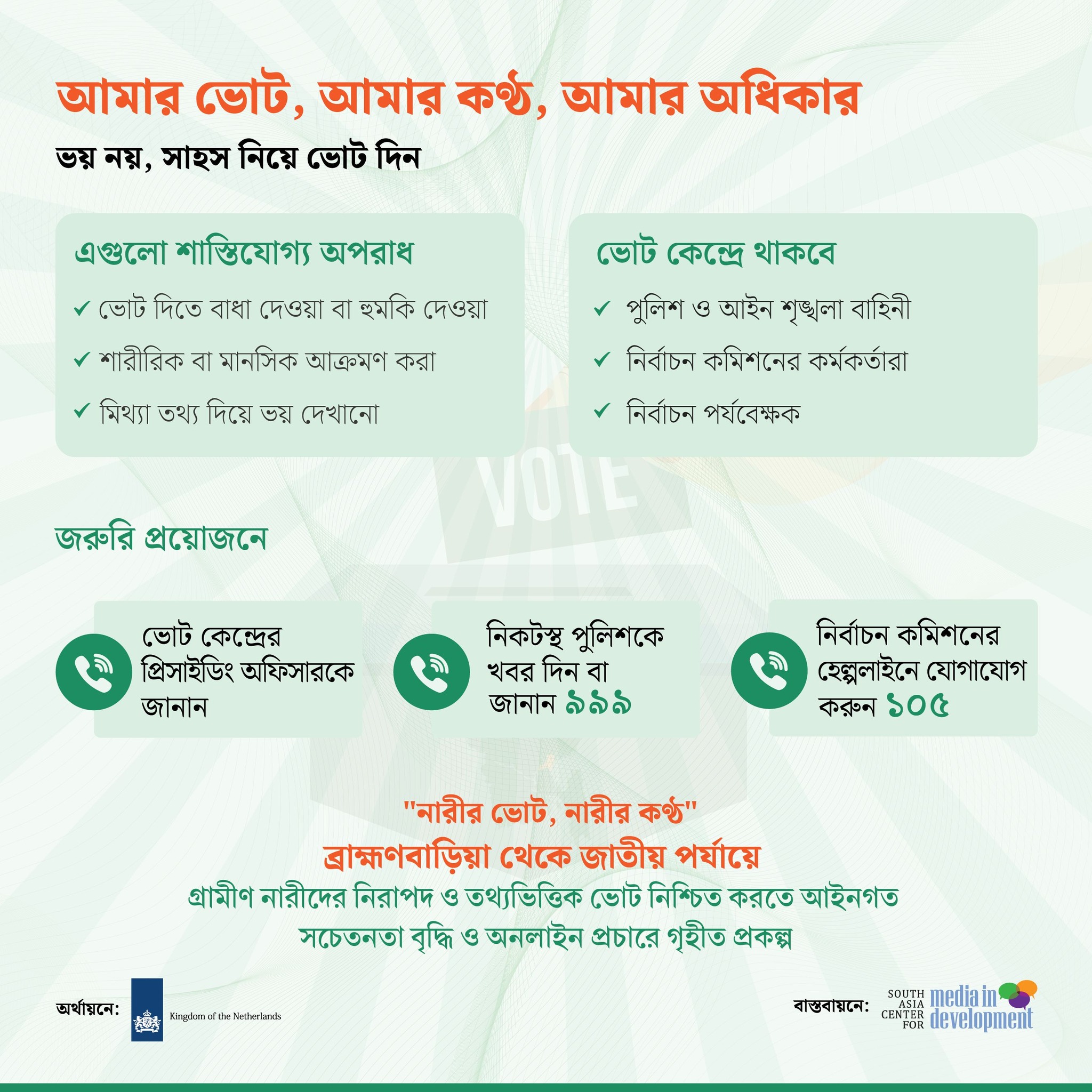 ভয় নয়, সাহস নিয়ে ভোট দিন